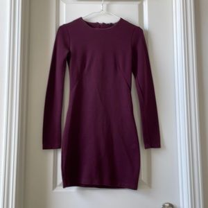 Zara fitted dress in dark wine red